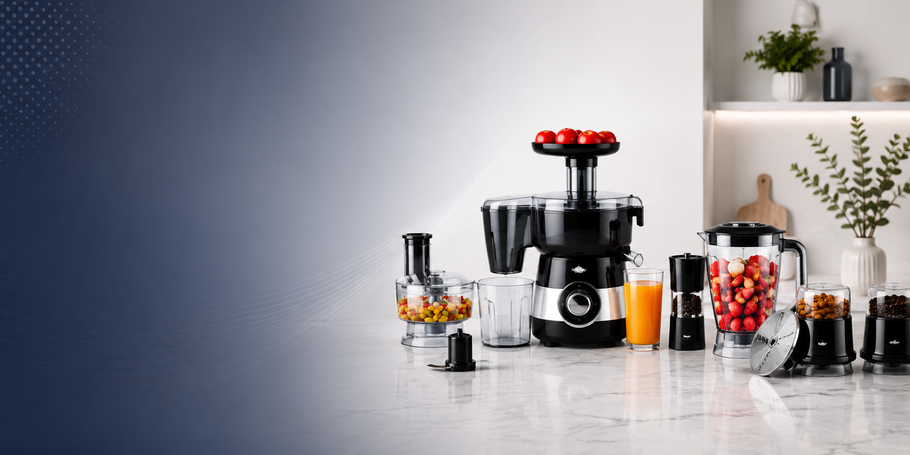 <span style="Color:white; font-family: Poppins !important;">Power Every Recipe with</span><br>
<span style="color: #0FBFB4; font-family: Poppins !important;">Smart Kitchen Appliances</span>