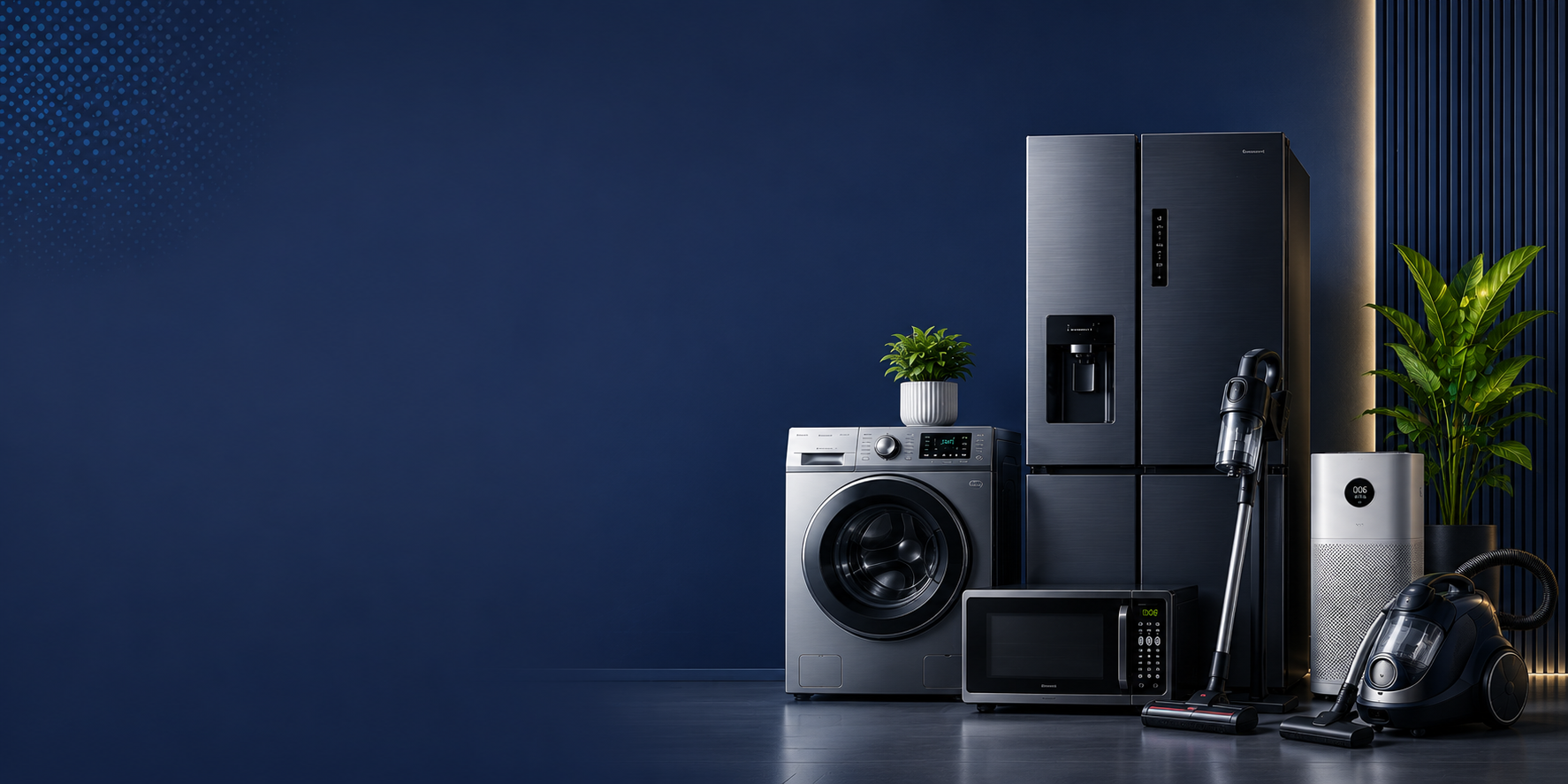 <span style="Color:white; font-family: Poppins !important;"> Upgrade Your Home</span><br>
<span style="color: #0FBFB4; font-family: Poppins !important;"> With Smart Appliances</span>