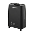 Black humidifier with digital display on a white background