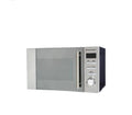 Silver microwave oven on a white background